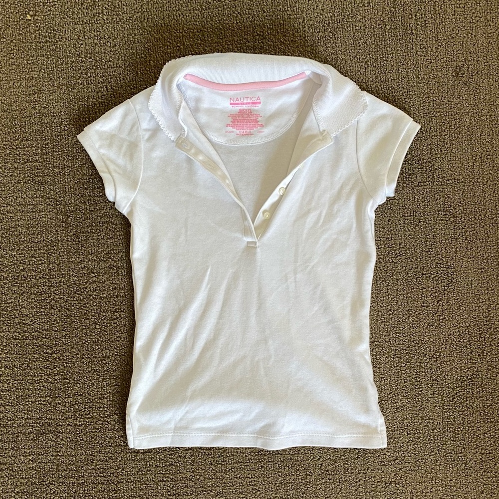 White polo school uniform shirt